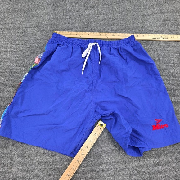 Vintage Mitre Men's Blue Nylon Athletic Shorts International Flag Size L Soccer - Picture 4 of 7